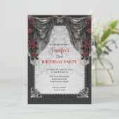 Gothic Dark Birthday invitation Einladung (Stehend Vorderseite)