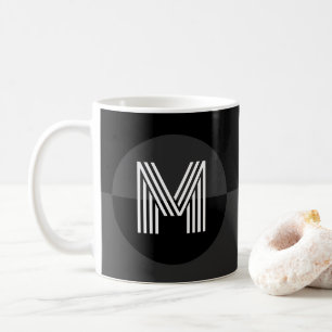 Gothic Dark Black Gray Geometric Modern Monogram Kaffeetasse