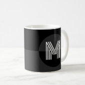 Gothic Dark Black Gray Geometric Modern Monogram Kaffeetasse (VorderseiteRechts)