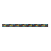 Gothic Dark Blue Black Red Yellow Satinband (Vorderseite)