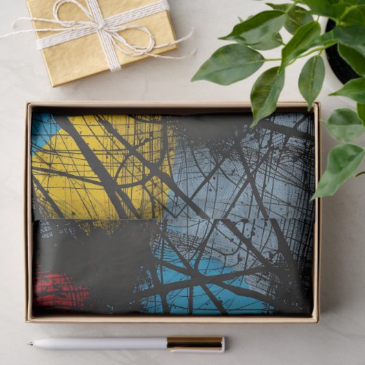 Gothic Dark Blue Black Red Yellow Seidenpapier (Geschenk)