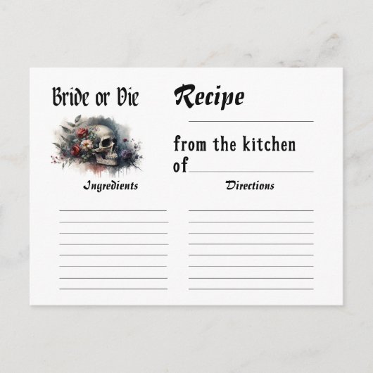 Gothic Dark Bridge oder Die Brautparty Rezept Postkarte (Vorderseite)