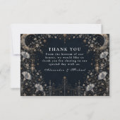 Gothic Dark Celestial Hochzeit Dankeskarte (Vorderseite)