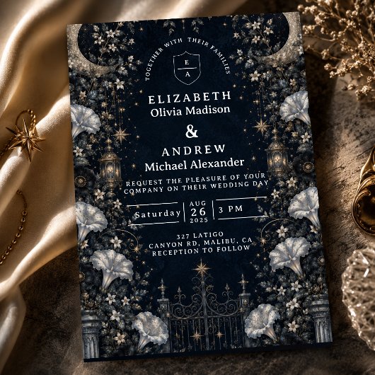 Gothic Dark Celestial Hochzeit Einladung