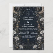 Gothic Dark Celestial Hochzeit Einladung (Vorderseite)