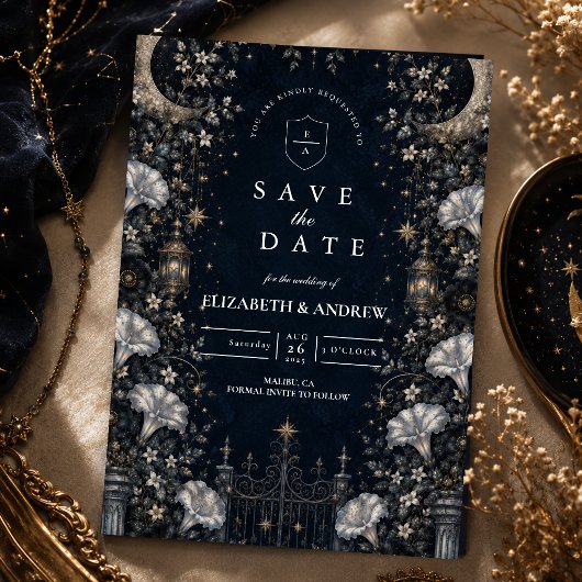 Gothic Dark Celestial Hochzeit Save The Date