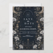 Gothic Dark Celestial Hochzeit Save The Date (Vorderseite)