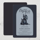 Gothic Dark Dragon Baby Shower Einladung (Vorne/Hinten)