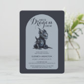 Gothic Dark Dragon Baby Shower Einladung (Stehend Vorderseite)