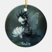 Gothic Dark Fantasy Fairy Skeleton Individuelle Na Keramik Ornament (Vorne)