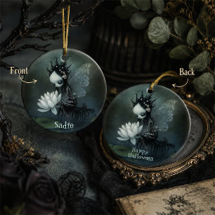 Gothic Dark Fantasy Fairy Skeleton Individuelle Na Keramik Ornament