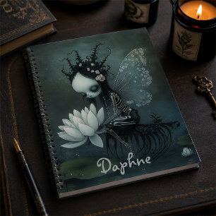Gothic Dark Fantasy Fairy Skeleton Individuelle Na Notizblock