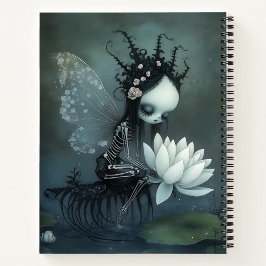 Gothic Dark Fantasy Fairy Skeleton Individuelle Na Notizblock (Rückseite)