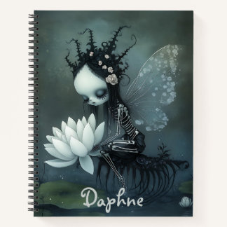 Gothic Dark Fantasy Fairy Skeleton Individuelle Na Notizblock