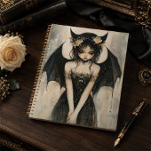Gothic Dark Fantasy Fee mit Blumendiadem Planer