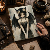 Gothic Dark Fantasy Fee mit Blumendiadem Planer