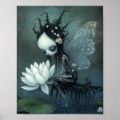 Gothic Dark Fantasy Skeleton Fairy Halloween Art Poster (Vorne)
