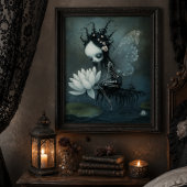 Gothic Dark Fantasy Skeleton Fairy Halloween Art Poster