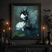 Gothic Dark Fantasy Skeleton Fairy Halloween Art Poster