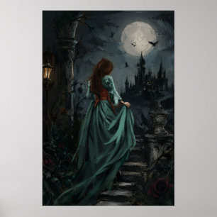 Gothic Dark Feminine Mondlicht Raben Königin Poster