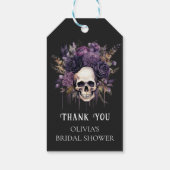 Gothic Dark Floral Skull Brautparty Gefallen Geschenkanhänger (Rückseite)
