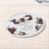 Gothic Dark Floral Til Death Wedding Runder Pappuntersetzer (Angewinkelt)