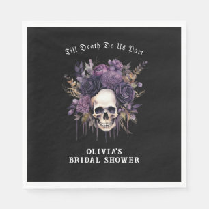 Gothic Dark Florals Skull Brautparty Napkins Serviette