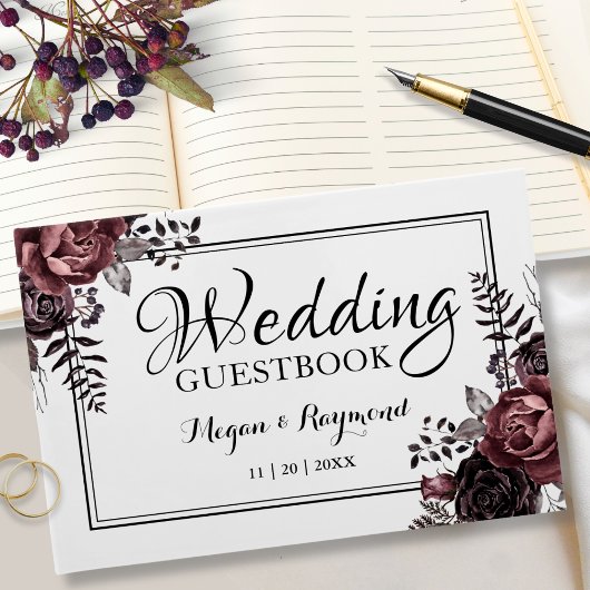 Gothic Dark Florals Vintag Goth Wedding Gästebuch