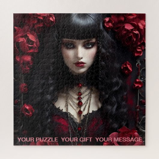 Gothic Dark Friedhof Mädchen Puzzle (Vertikal)