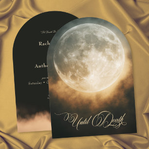 Gothic Dark Full Moon Arch Wedding Einladung