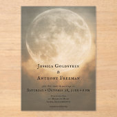 Gothic Dark Full Moon Arch Wedding Transparent Acryleinladungen (Vorderseite)