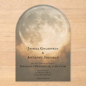 Gothic Dark Full Moon Arch Wedding Transparent Acryleinladungen (Vorderseite)