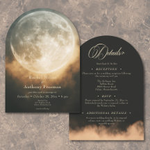 Gothic Dark Full Moon Arch Wedding Two Side
