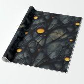 Gothic Dark Gefühl Black and Yellow Geschenkpapier (Ungerollt)