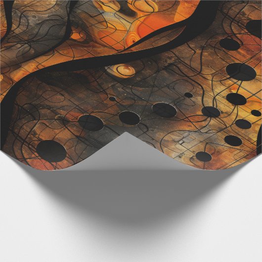 Gothic Dark Gefühl Black Yellow Geschenkpapier (Ecke)