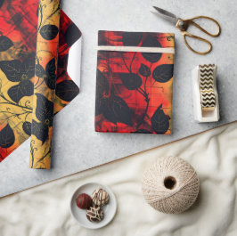 Gothic Dark Gefühl Black Yellow Red Geschenkpapier