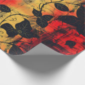 Gothic Dark Gefühl Black Yellow Red Geschenkpapier (Ecke)