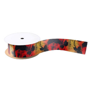 Gothic Dark Gefühl Black Yellow Red Satinband