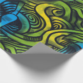 Gothic Dark Gefühl Blue Green Yellow Geschenkpapier (Ecke)