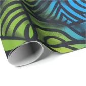 Gothic Dark Gefühl Blue Green Yellow Geschenkpapier (Rolleneckpunkt)