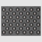 Gothic Dark Gray Floral Skull Halloween Seidenpapier (Vorderseite)