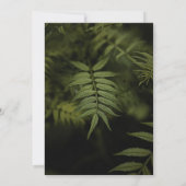 Gothic Dark Green Blätter Black Wedding Handfasts Einladung (Rückseite)