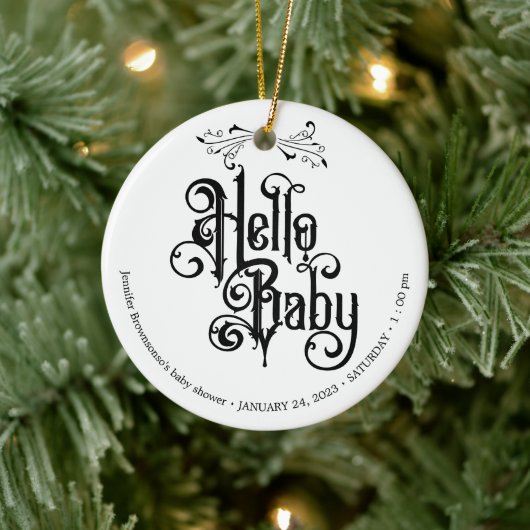Gothic Dark Hallo Danke Keramik Ornament (Baum)