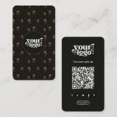 Gothic Dark Halloween QR Code Vertikal Visitenkarte (Vorne/Hinten)