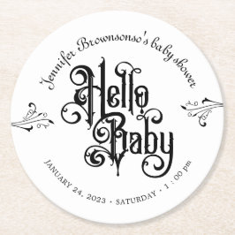Gothic Dark Hello Baby Runder Pappuntersetzer