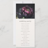 Gothic Dark Lila Black Peony Wedding Program Einladung (Rückseite)