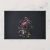 Gothic Dark Lila Black Peony Wedding Reception Begleitkarte (Rückseite)