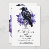 Gothic Dark Lila Raven & Diamond Brautparty Einladung (Vorne/Hinten)