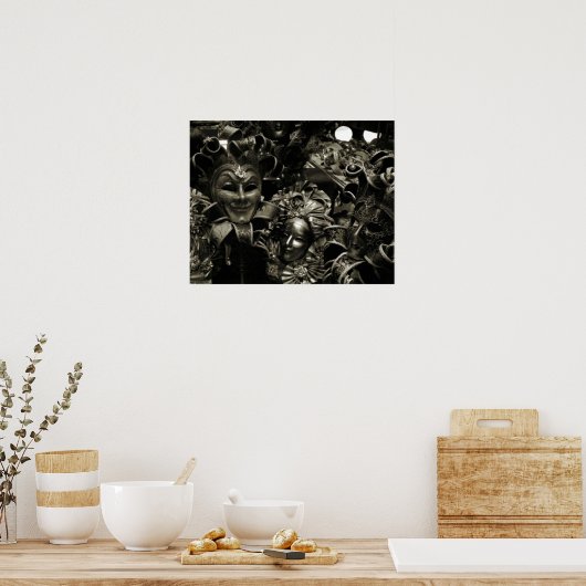 Gothic Dark Masquerade Masken Black Poster (Küche)
