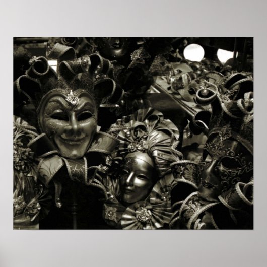 Gothic Dark Masquerade Masken Black Poster (Vorne)